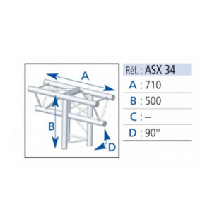Angle triangle ASD ASX34 - Gris - 3D 90°